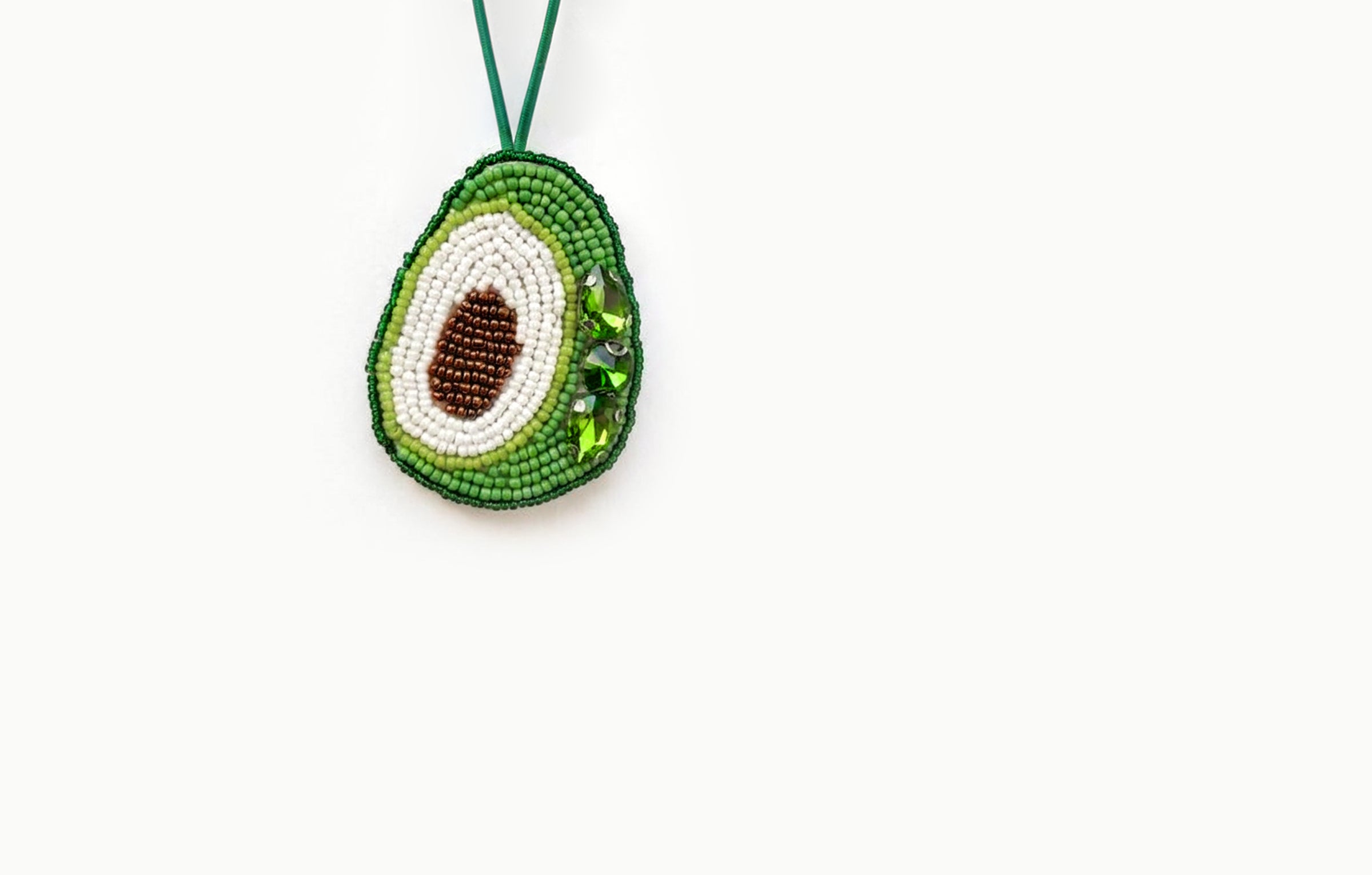 Avocado Beaded Bag Charm