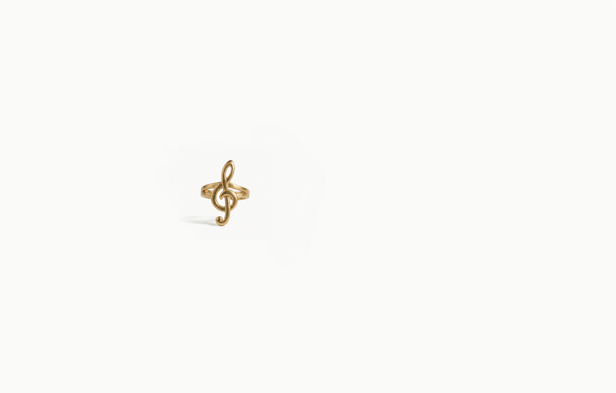 Gold treble clef ear cuff