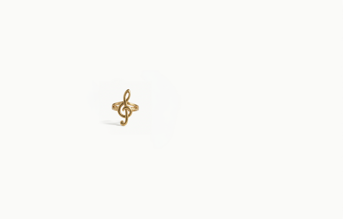 Gold treble clef ear cuff