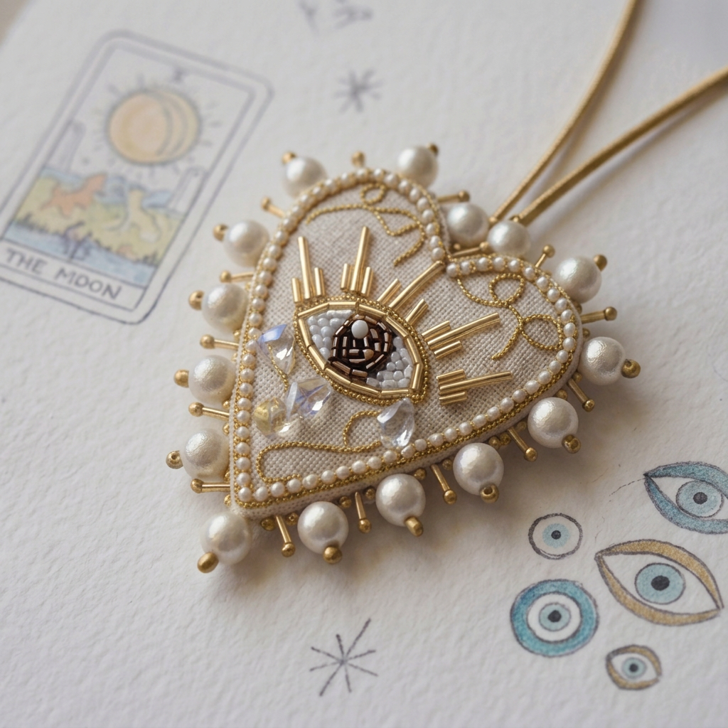 Angel Eye Heart Bag Charm