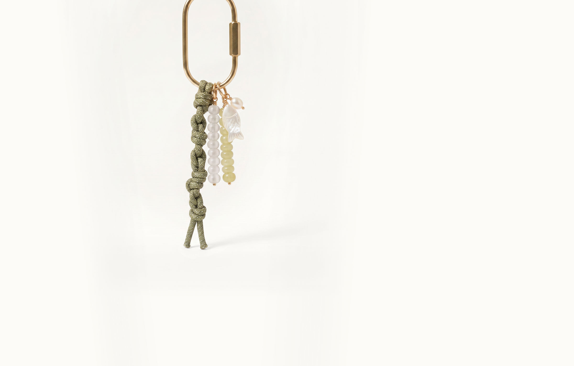 Pistachio Stone Carabiner Cord Set