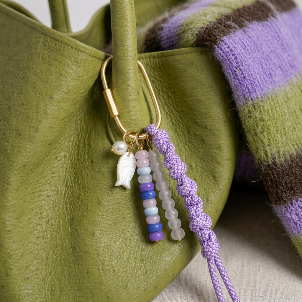 Periwinkle Stone Carabiner Cord Set