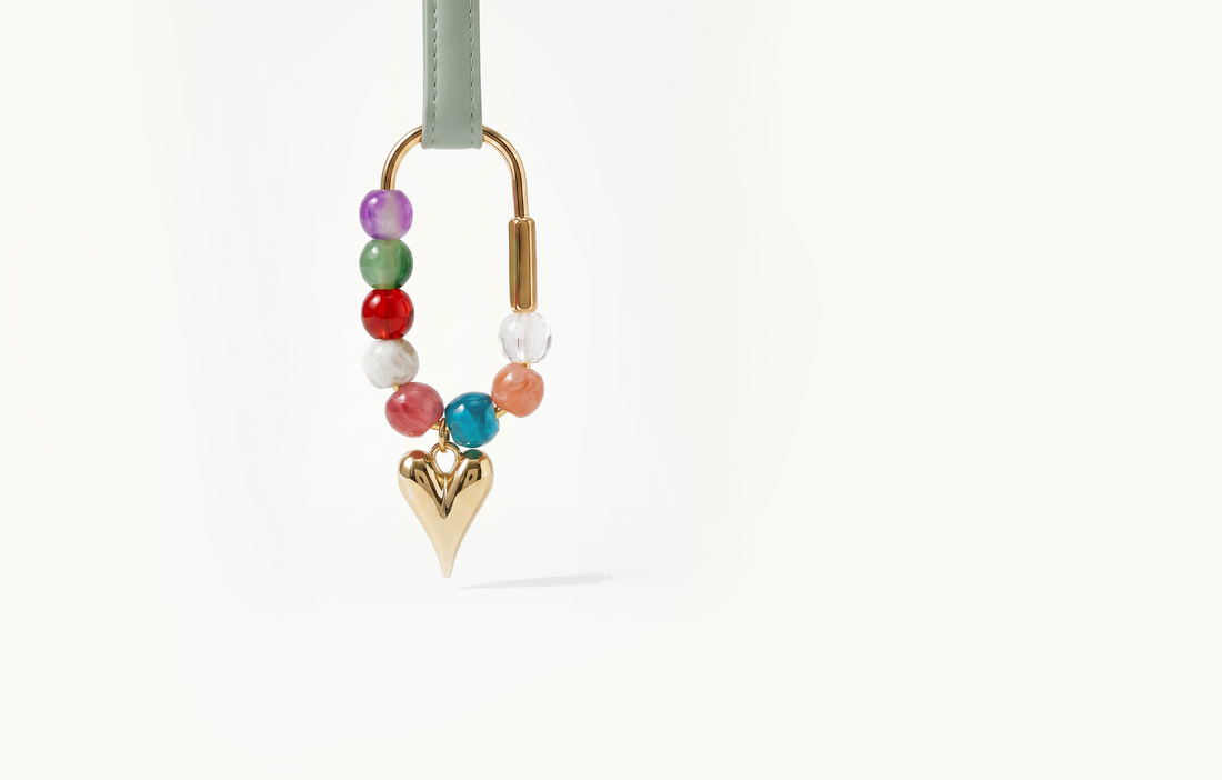 Gelato Beaded Heart Carabiner