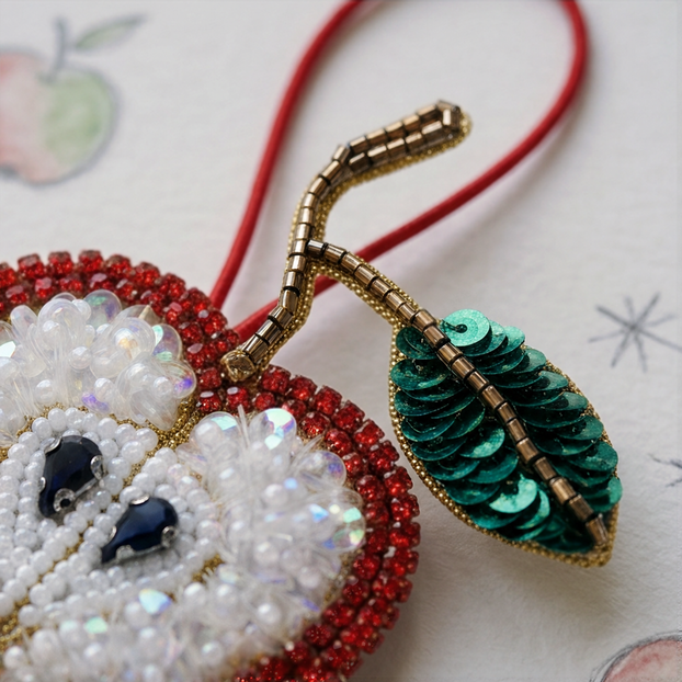 Apple Beaded Bag Charm
