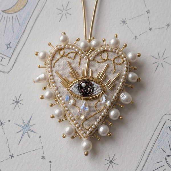 Angel Eye Heart Bag Charm
