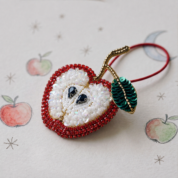 Apple Beaded Bag Charm