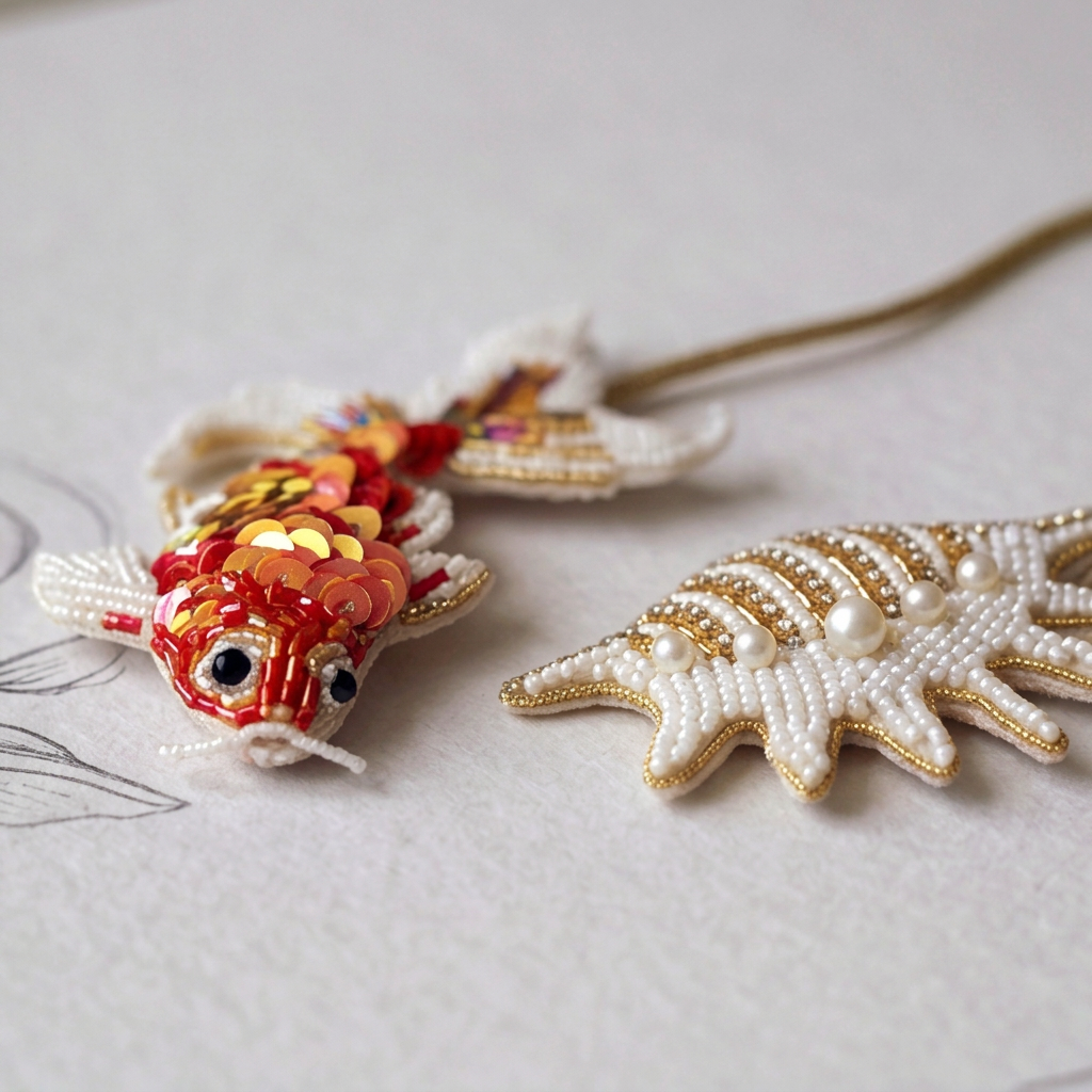 Koi Fish Embellished Double Bag Charm