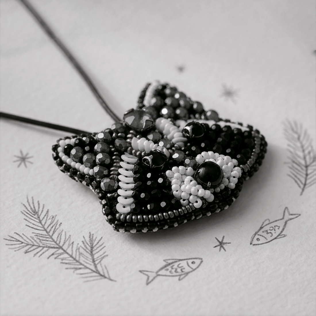 Raccoon Beaded Bag Charm