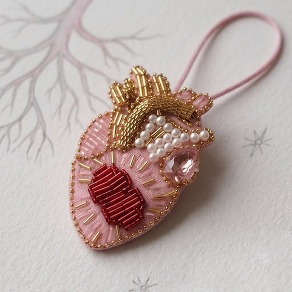 Heather Heart Bag Charm