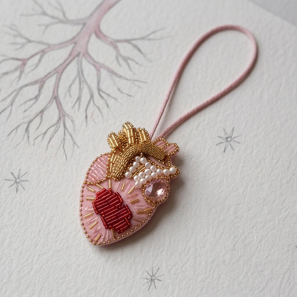 Heather Heart Bag Charm