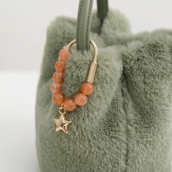 Apricot Beaded Star Carabiner