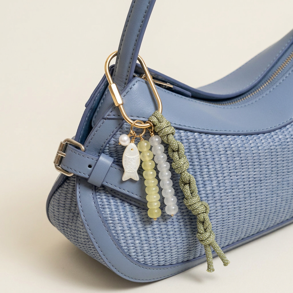 Pistachio Stone Carabiner Cord Set