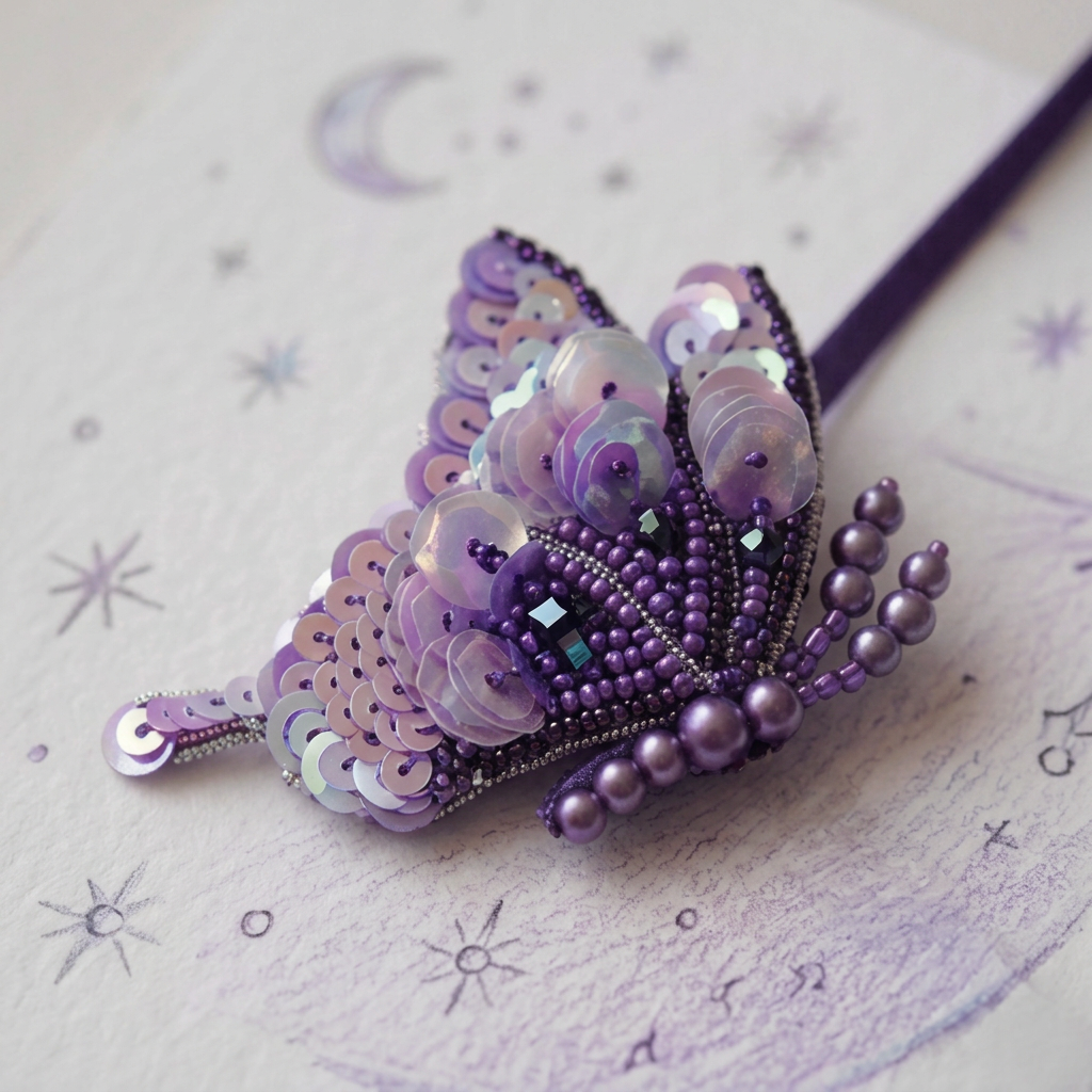 Plum Butterfly Embellished Double Bag Charm
