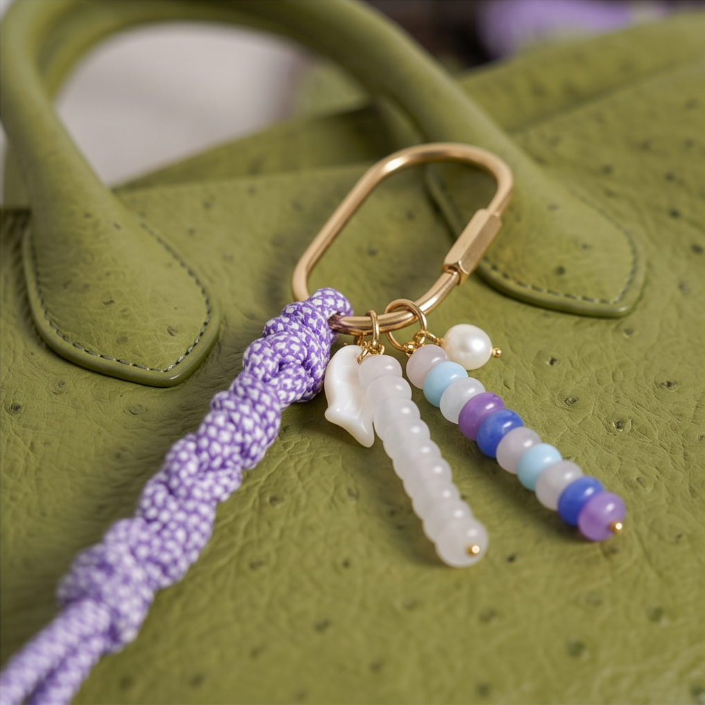 Periwinkle Stone Carabiner Cord Set