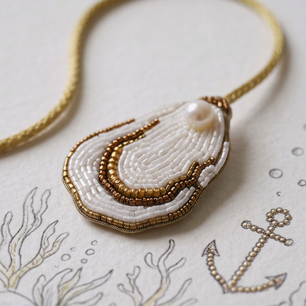 Lemon and Oyster Double Bag Charm