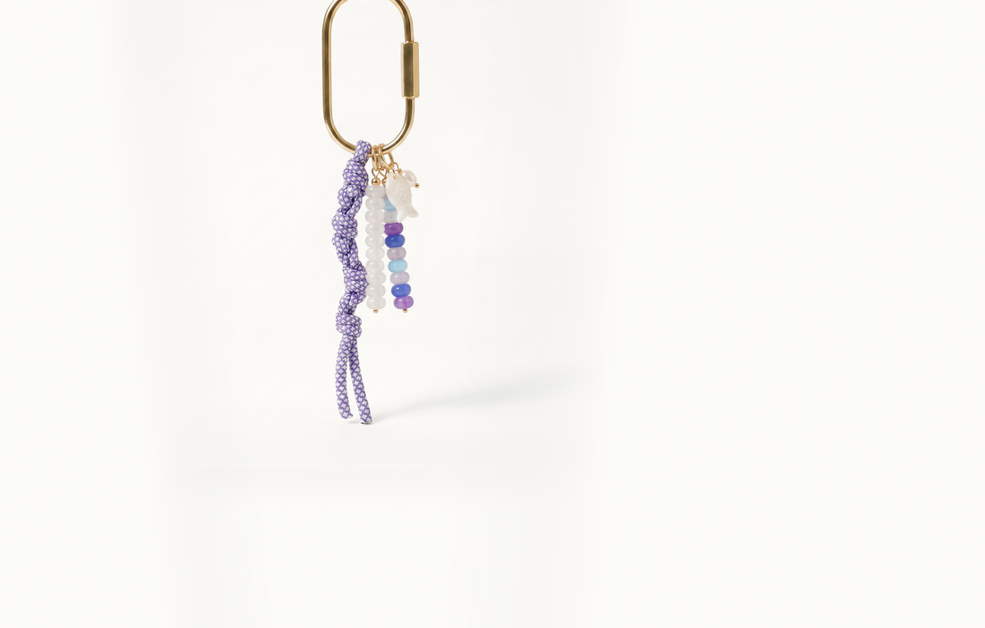 Periwinkle Stone Carabiner Cord Set