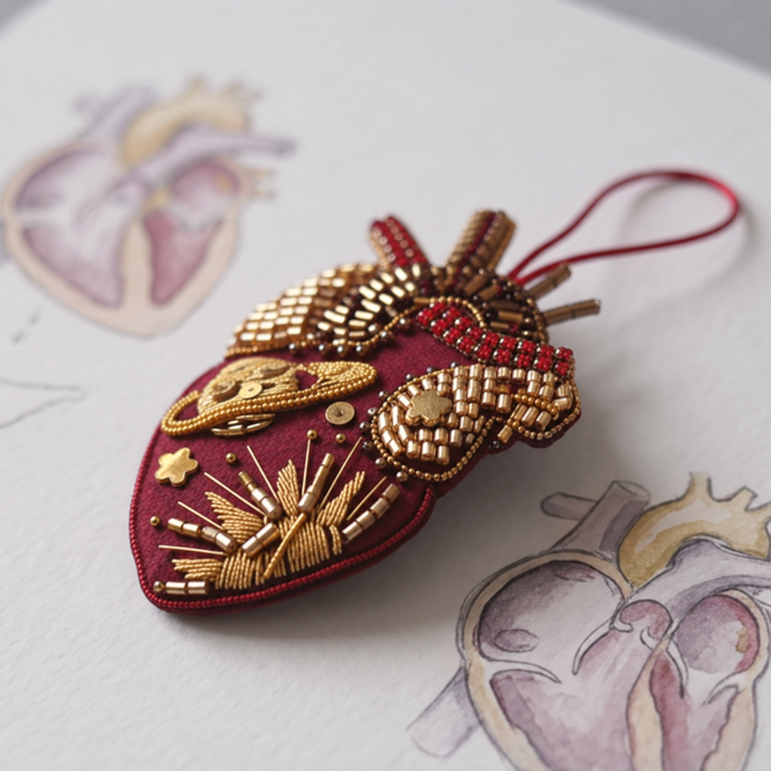 Crimson Heart Bag Charm