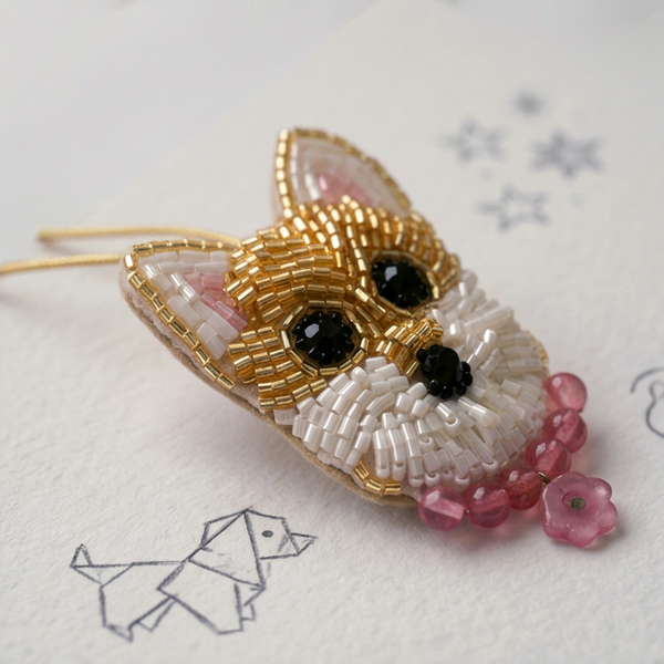 Shiba Beaded Bag Charm