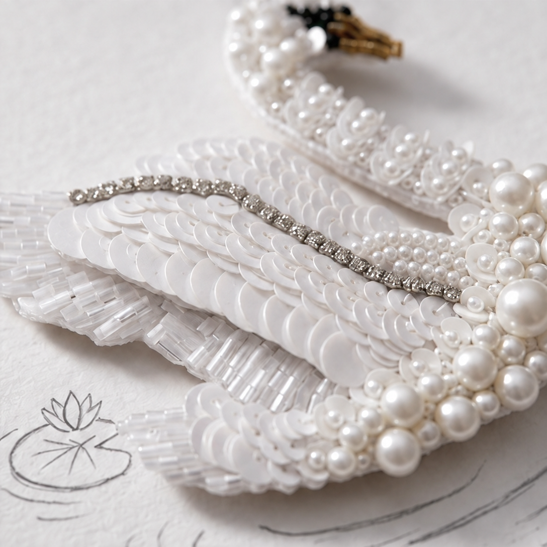 Swan Beaded Bag Charm